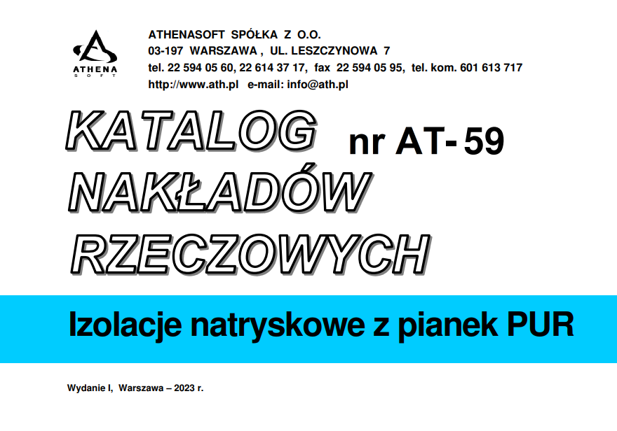 2023-05-30 - Termoizolacja pianą PUR - nowy KNR do kosztorysowania - katalog AT-59